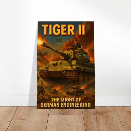 TIGER II TANK POSTER - WWII GERMAN HEAVY ARMOR MILITARY HISTORY WAR ART 2