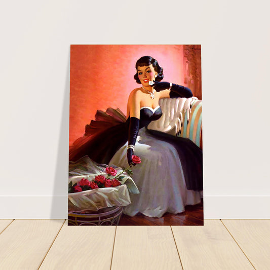 Roses From You by Art Frahm (1956) Poster – Vintage Pin-Up Woman Wall Art Decor 2