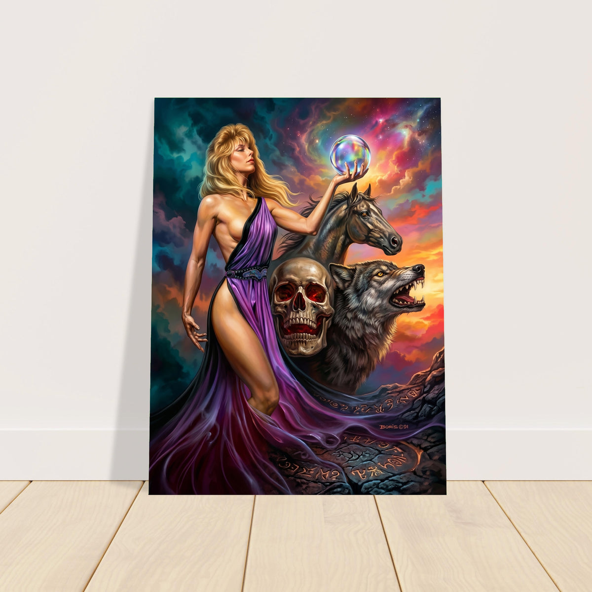 BORIS VALLEJO CIRCE POSTER – GODDESS SORCERESS WITH MYSTICAL ORB 1991 2