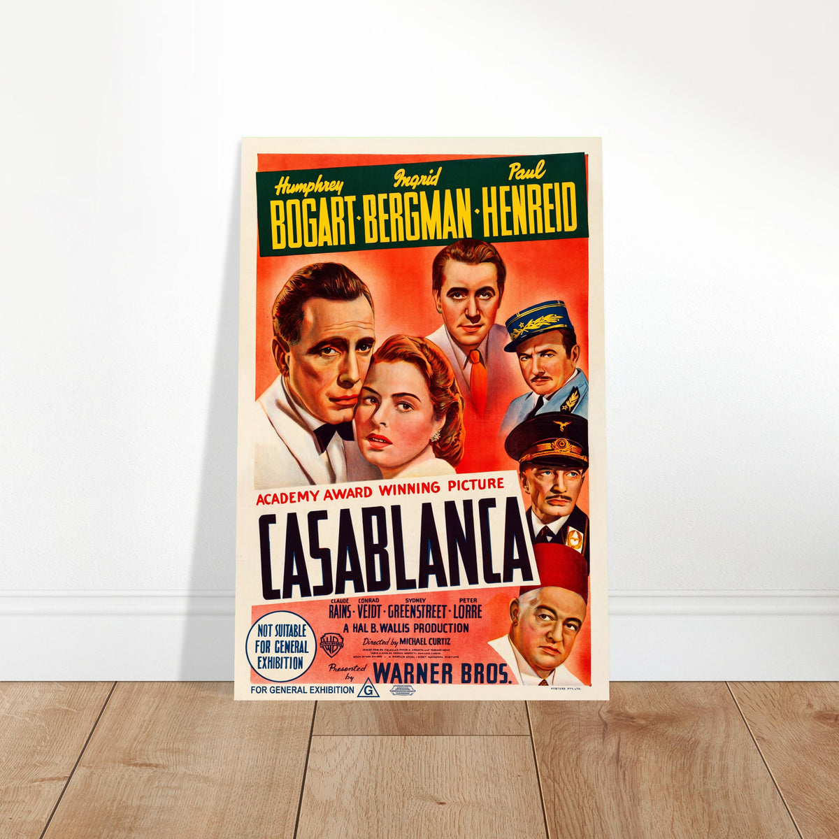 Casablanca 1944 Movie Poster – Bogart Bergman Classic Film Wall Art Decor 2