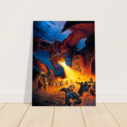 Red Dragon Attack Poster – Dragonstrike by Todd Lockwood D&D Fantasy Art 1998 2