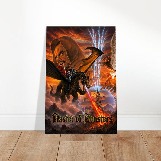 Master of Monsters Poster – Dark Sorcerer Dragon Rider Fantasy Art 2