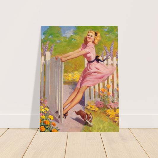 Art Frahm Playtime 1949 Poster – Vintage Pin-Up Woman Garden Wall Art Decor 2