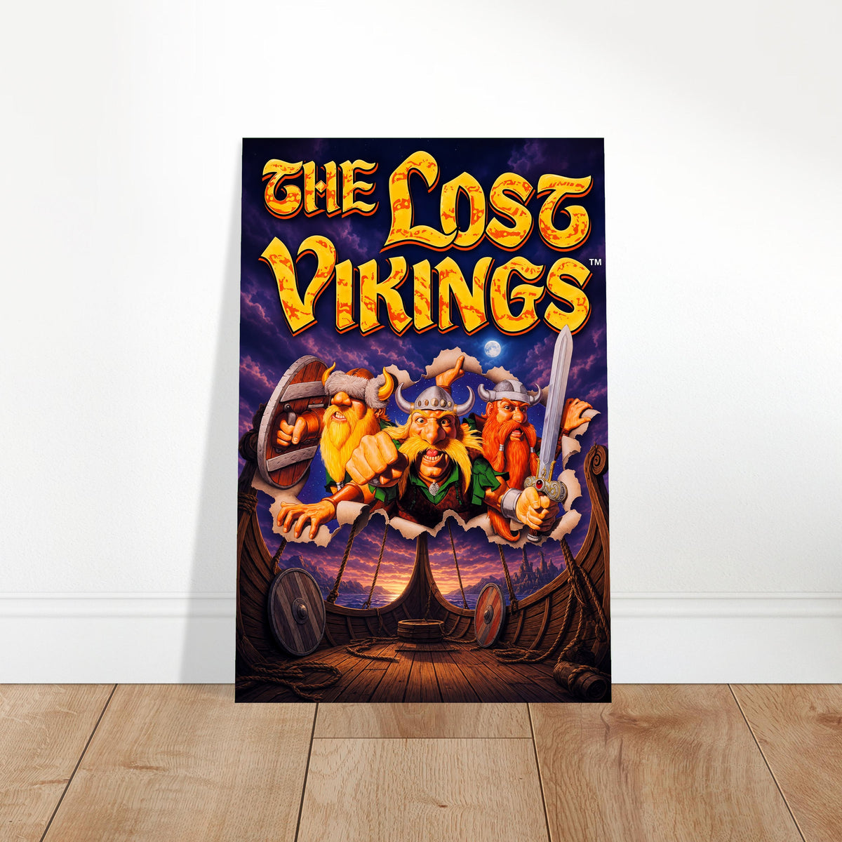 The Lost Vikings Poster – Fantasy Adventure Warriors Wall Art Decor 2