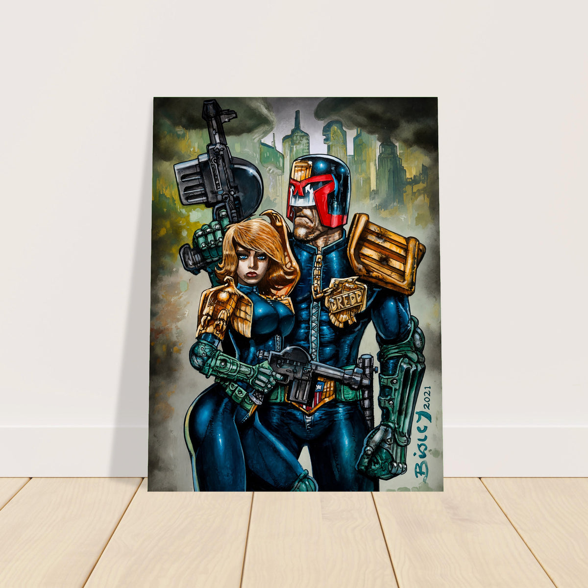 Judge Dredd & Psi-Judge Anderson Poster – Simon Bisley 2021 Wall Art Decor 2