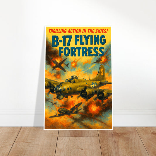 B-17 FLYING FORTRESS BOMBER POSTER - THRILLING ACTION - FREE SHIPPING 2