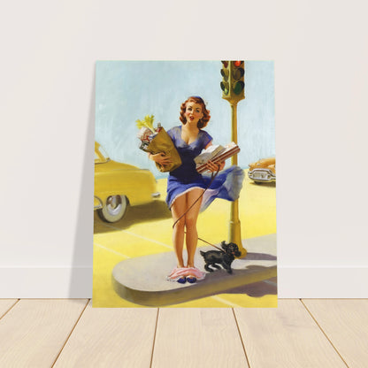 No Time to Go by Art Frahm 1955 Poster – Retro Pin-Up Woman Wall Art Decor 2