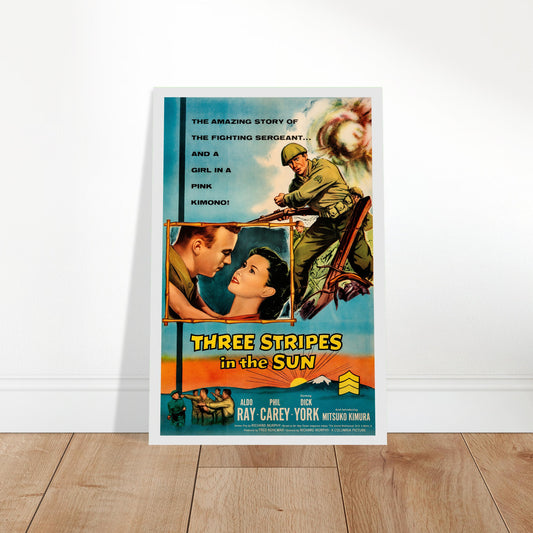 Three Stripes in the Sun 1955 Movie Poster – Classic War Romance Film Print 2