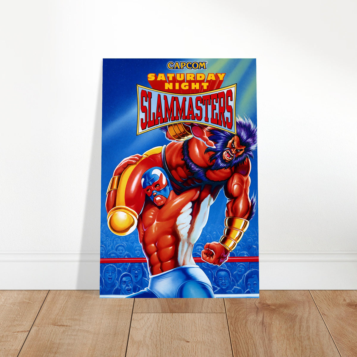 Saturday Night Slammasters Arcade Game Poster – Red Wrestling Champion 2
