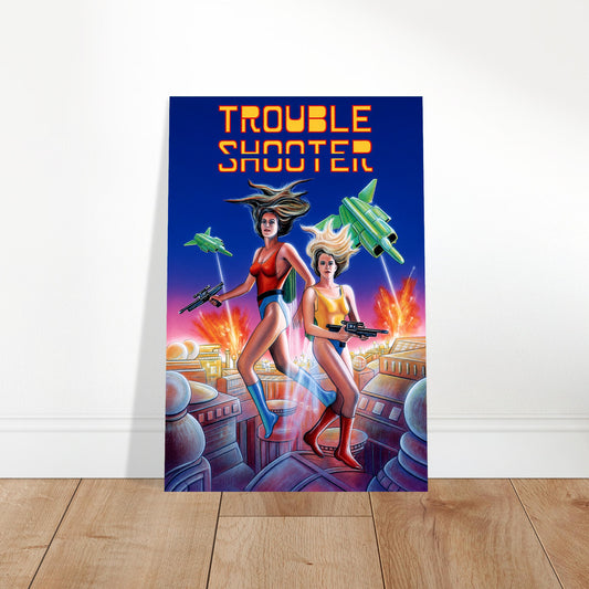 Trouble Shooter Poster – Retro Arcade Action Game Cover Art Wall Art Decor 2