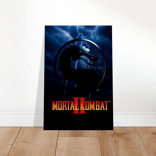 Mortal Kombat II Lightning Dragon Logo Poster – Classic Fighting Game 2