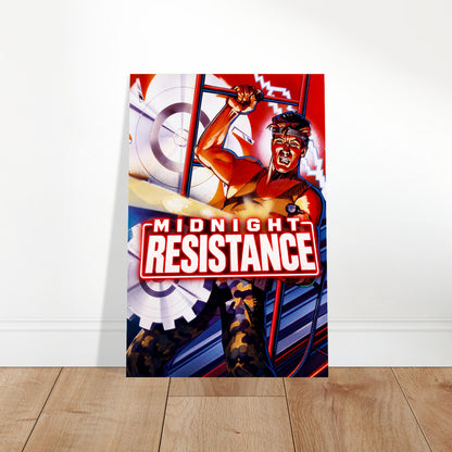 Midnight Resistance Poster – Red Rebel Fighter Retro Game Art Wall Art Decor 2