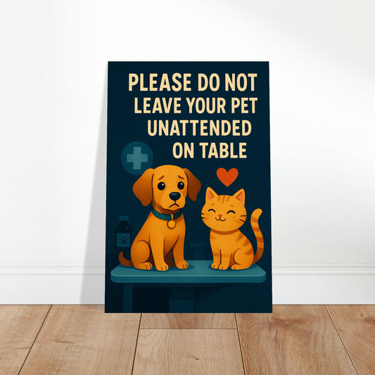 VET CLINIC PET SAFETY WARNING VETERINARY EXAMINATION ROOM POSTER 2