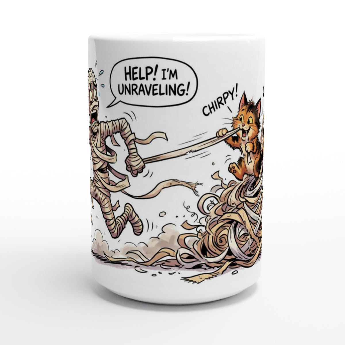 Help I'm Unraveling Funny Mummy Halloween Ceramic Coffee Mug 2