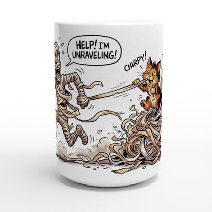 Help I'm Unraveling Funny Mummy Halloween Ceramic Coffee Mug 2