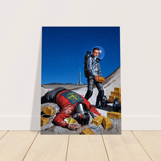 Gold in the Sky by Edward Valigursky 1958 Poster – Sci-Fi Astronaut 2