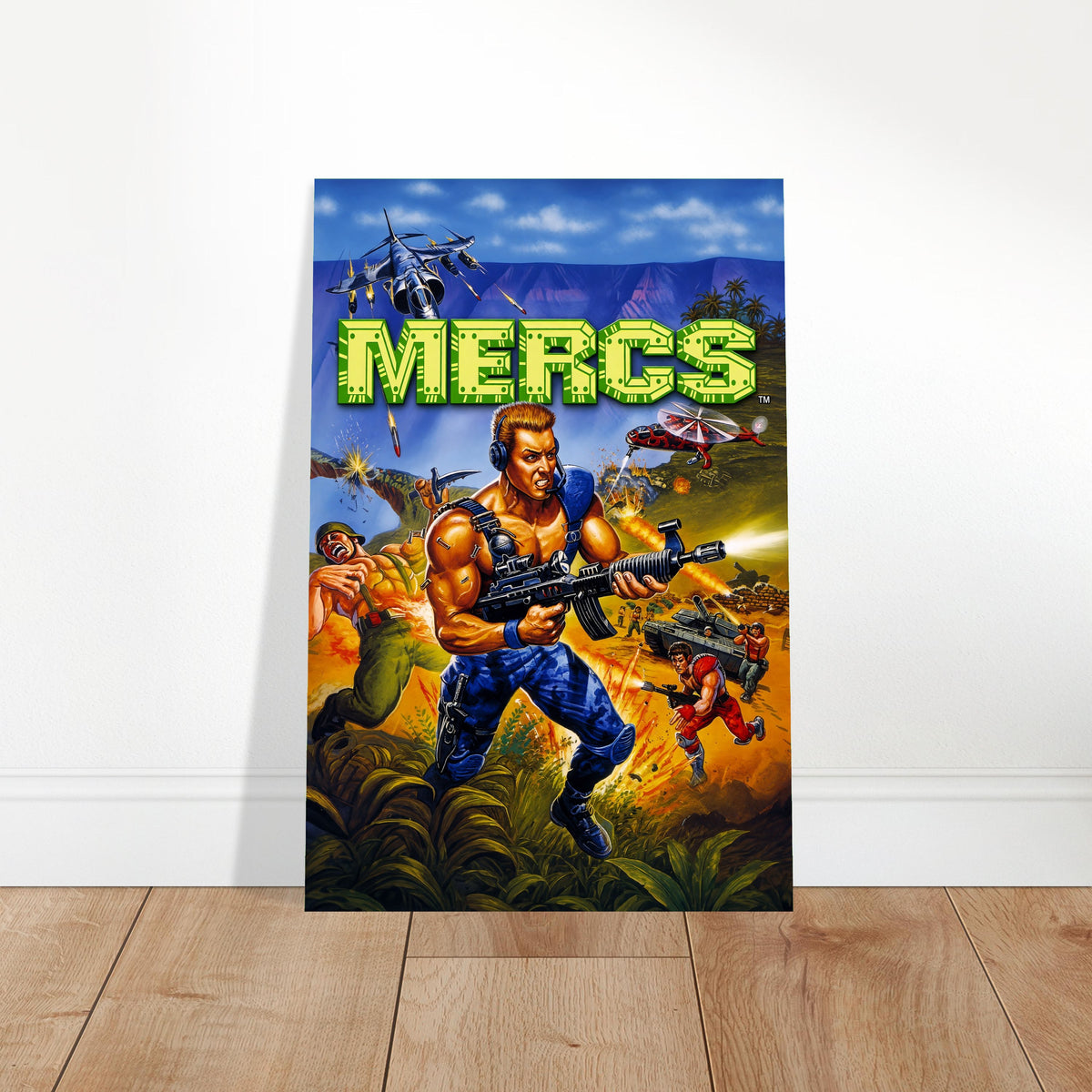 Mercs Poster - Commando Action Hero Retro Game Cover Art Wall Art Decor 2