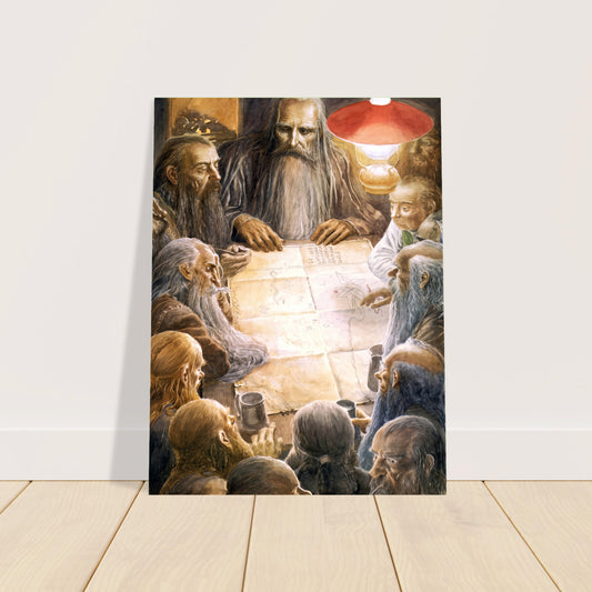 Thorin's Map by Alan Lee (1997) Fantasy Poster - Lord of The Rings Art 2