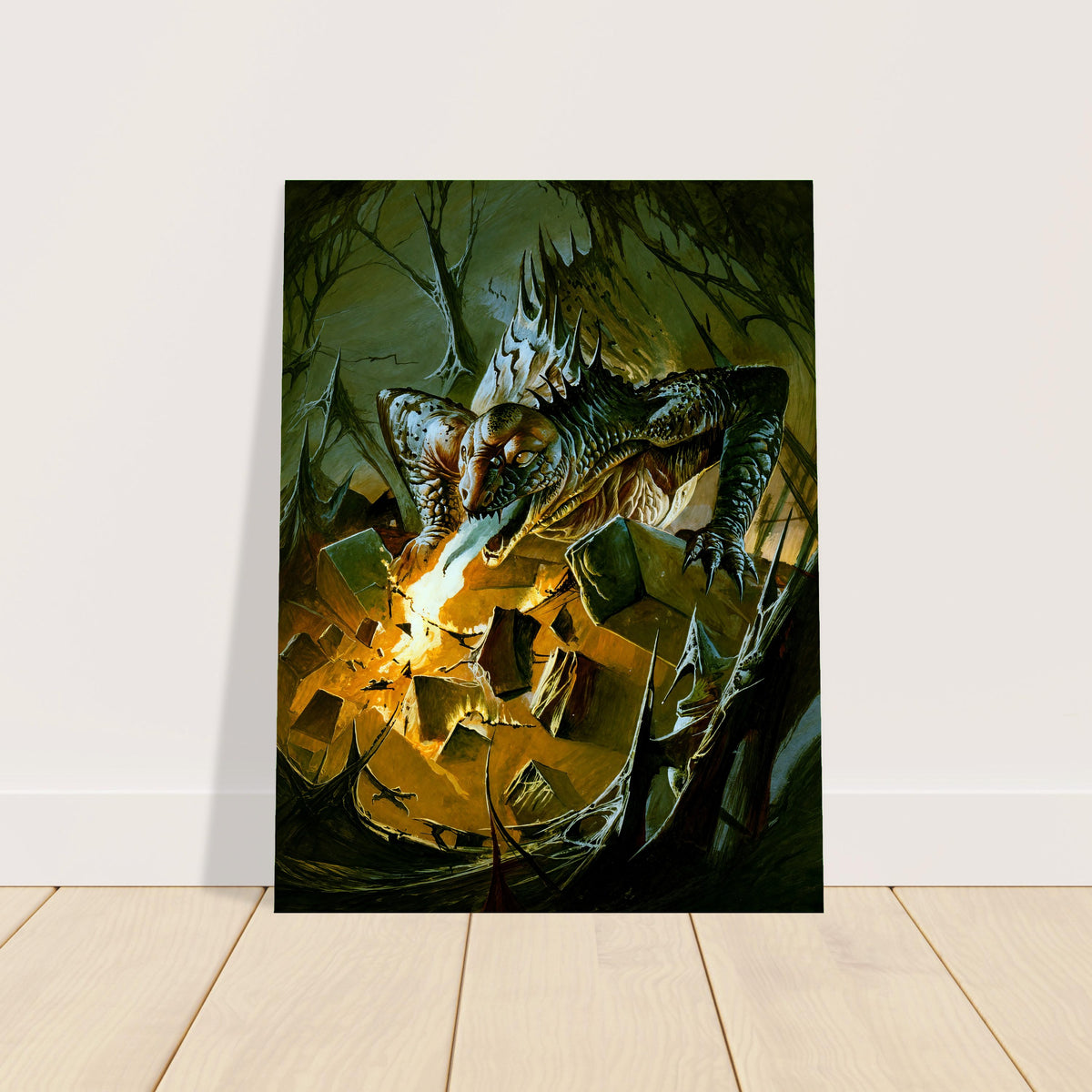 Bruce Pennington Earthshaker 1990 Poster – Dragon Fantasy Art Wall Art Decor 2