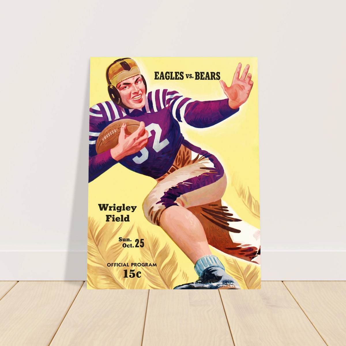 Philadelphia Eagles vs Chicago Bears Football Program Poster Wrigley Field Art 2