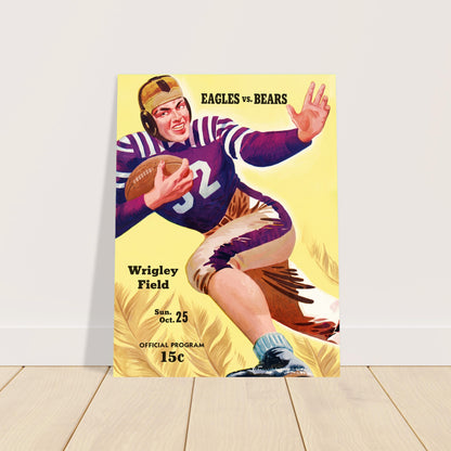 Philadelphia Eagles vs Chicago Bears Football Program Poster Wrigley Field Art 2