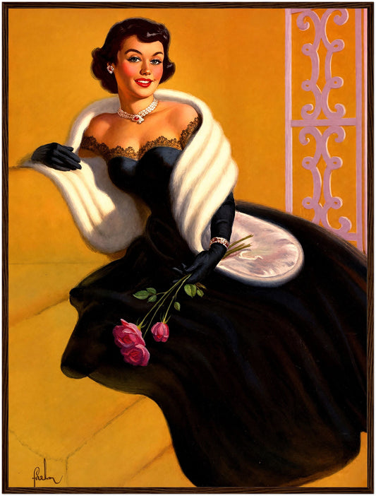 Art Frahm Brunette with Roses (1949) - Framed Poster 2