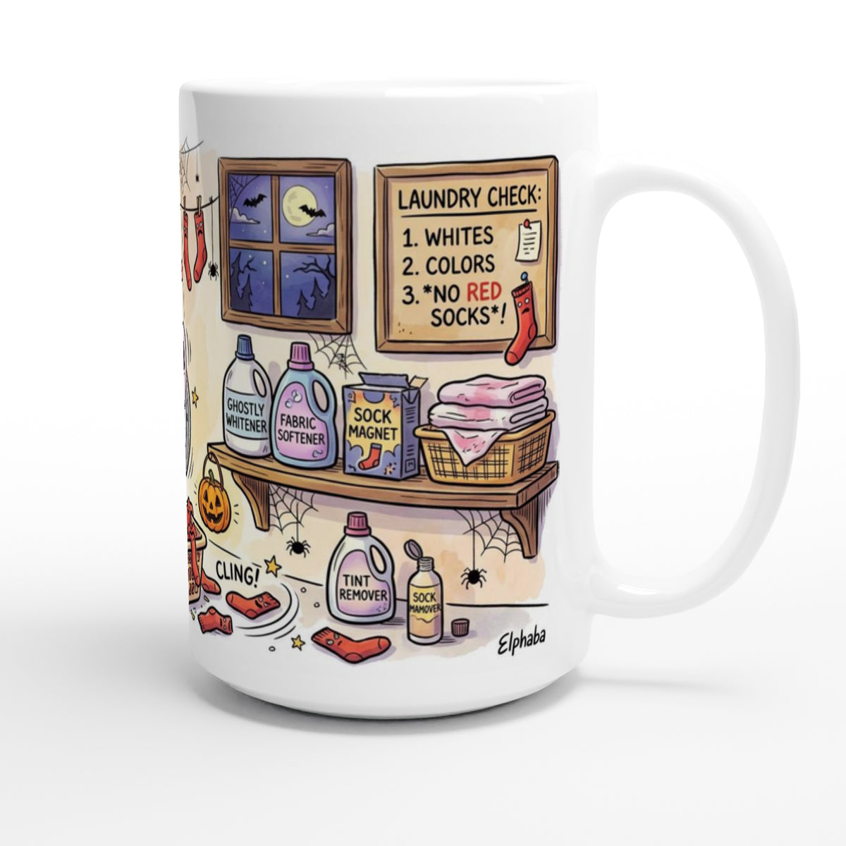 Ghost in the Laundry Funny Halloween Ceramic Coffee Mug 3