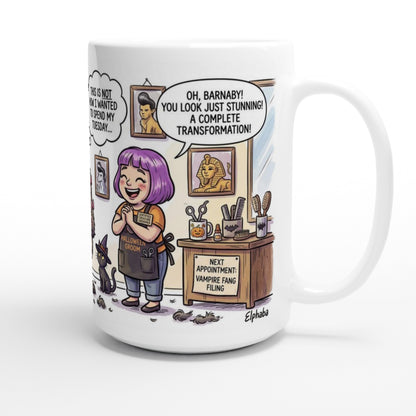 Werewolf at the Groomer Funny Halloween Ceramic Coffee Mug 3