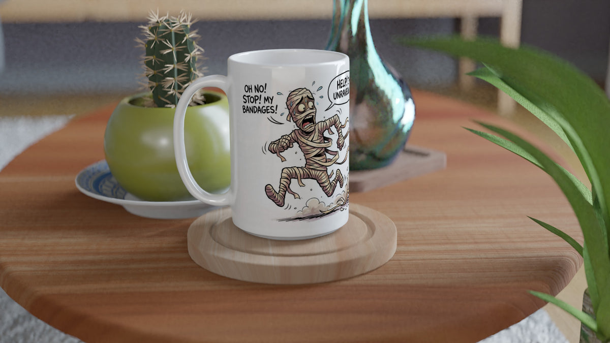 Help I'm Unraveling Funny Mummy Halloween Ceramic Coffee Mug 4
