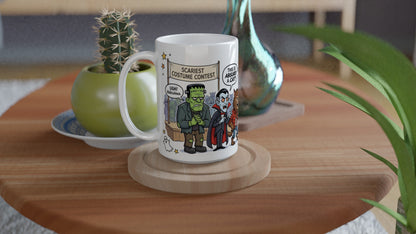 Scariest Costume Contest Funny Halloween Ceramic Coffee Mug 4