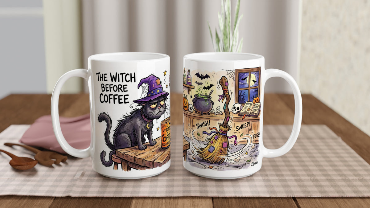 The Witch Before Coffee Funny Halloween Ceramic Coffee Mug 5