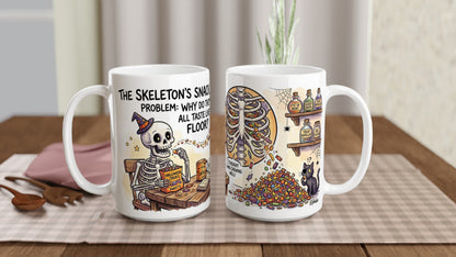 Skeleton's Snack Problem Funny Halloween Ceramic Coffee Mug 5