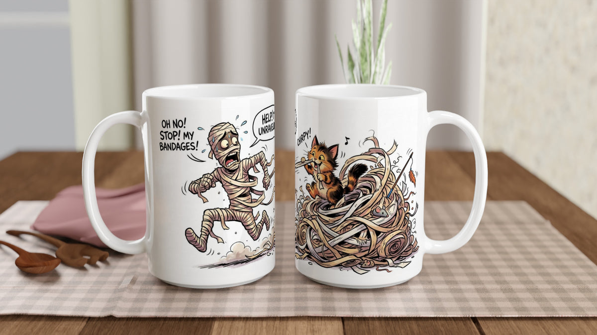 Help I'm Unraveling Funny Mummy Halloween Ceramic Coffee Mug 5