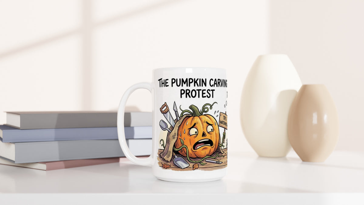 Pumpkin Carving Protest Funny Halloween Ceramic Coffee Mug 6