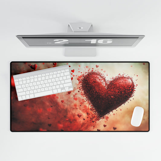 Big Heart Flying Desk Mat / Mouse Pad – 31.5"x15.5", Love & Romance, Office