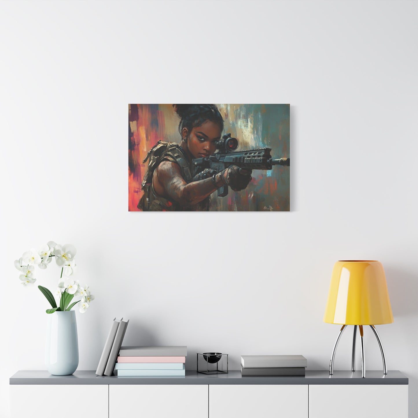 "Deadeye Strike" – Girls & Guns Kore Series Precision Sniper Canvas Art