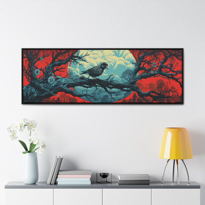 Aaron Horkey Inspired – Intricate Crow & Surreal Landscape | Bold Wide Canvas Art