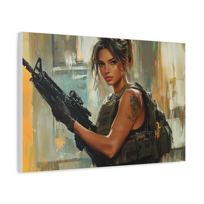 Elite Tactical Warrior Woman – Girls & Guns Kore Series Military Canvas Art