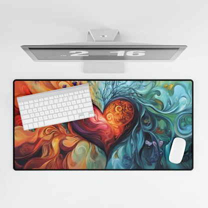 Love & Heart Desk Mat / Mouse Pad – 31.5"x15.5", Abstract Passion Art