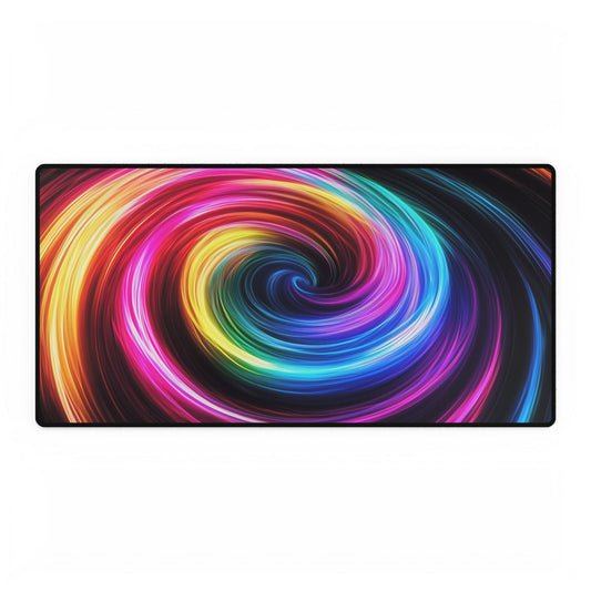 Colorful Spiral of Lights Desk Mat / Mouse Pad – 31.5"x15.5", Vibrant