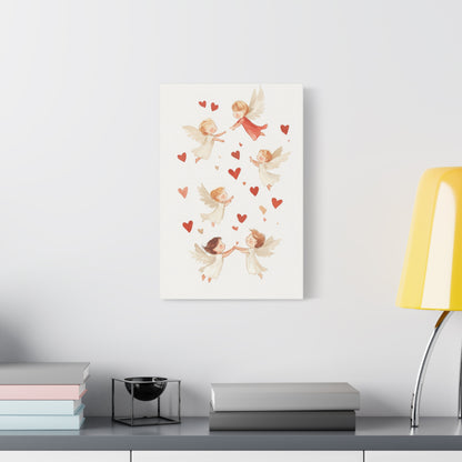 Angels Canvas Art – Whimsical Heavenly Scene with Cherubic Angels, Matte Stretched Canvas