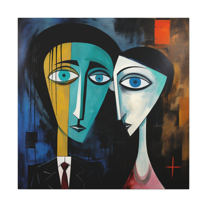 Charles Blackman Inspired – "Silent Connection" Square Canvas Art