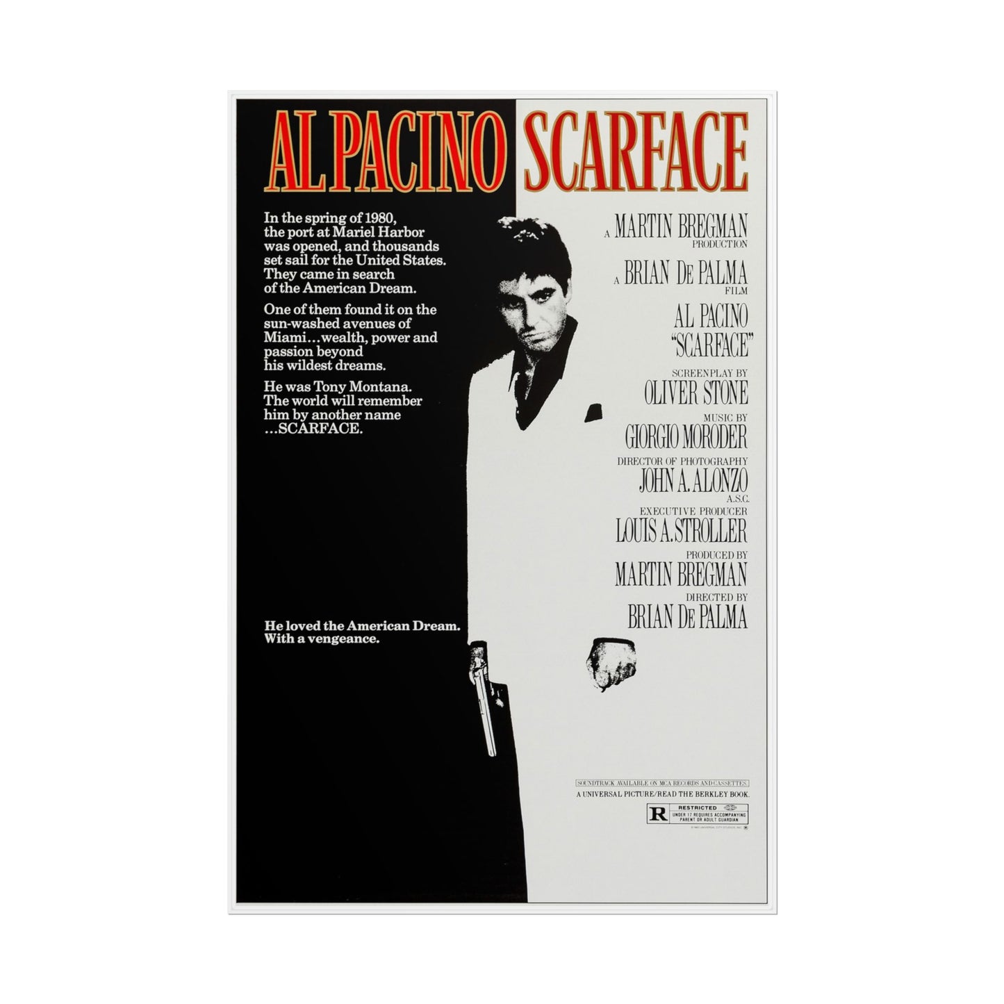 Scarface Movie Poster – Universal (1983) | Al Pacino Crime Classic