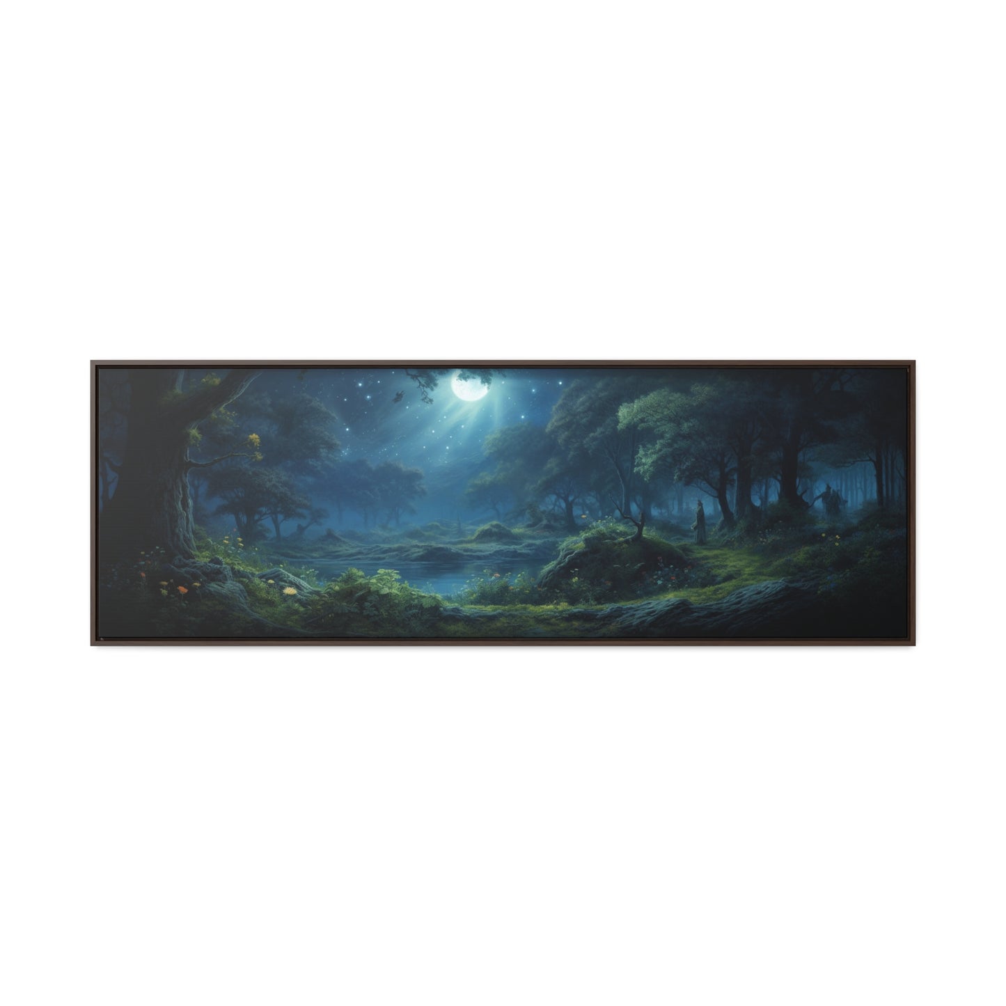 Adam Elsheimer Inspiration – "Moonlit Enchantment" | Mystical Wide Canvas Art