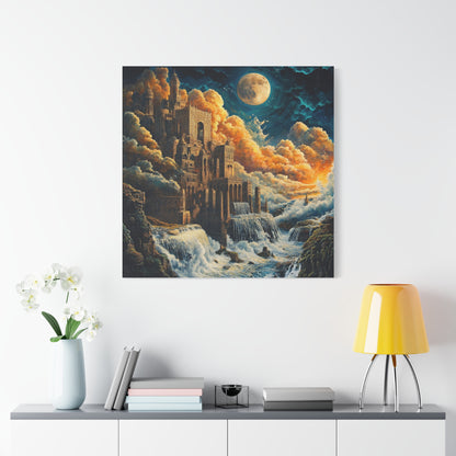 Errol Le Cain Inspired – "Enchanted Citadel II" Square Canvas Art