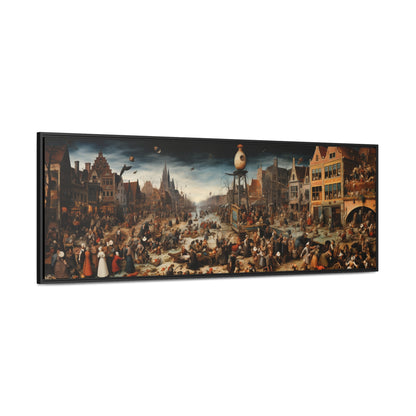 Abraham Brueghel Inspiration – "Festive Chaos" | Historical Wide Canvas Art