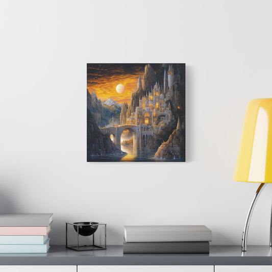 Errol Le Cain Inspired – "Enchanted Citadel" Square Canvas Art