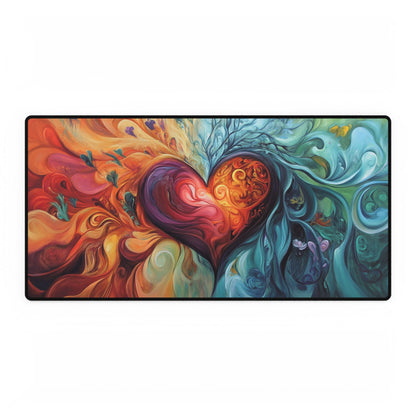 Love & Heart Desk Mat / Mouse Pad – 31.5"x15.5", Abstract Passion Art