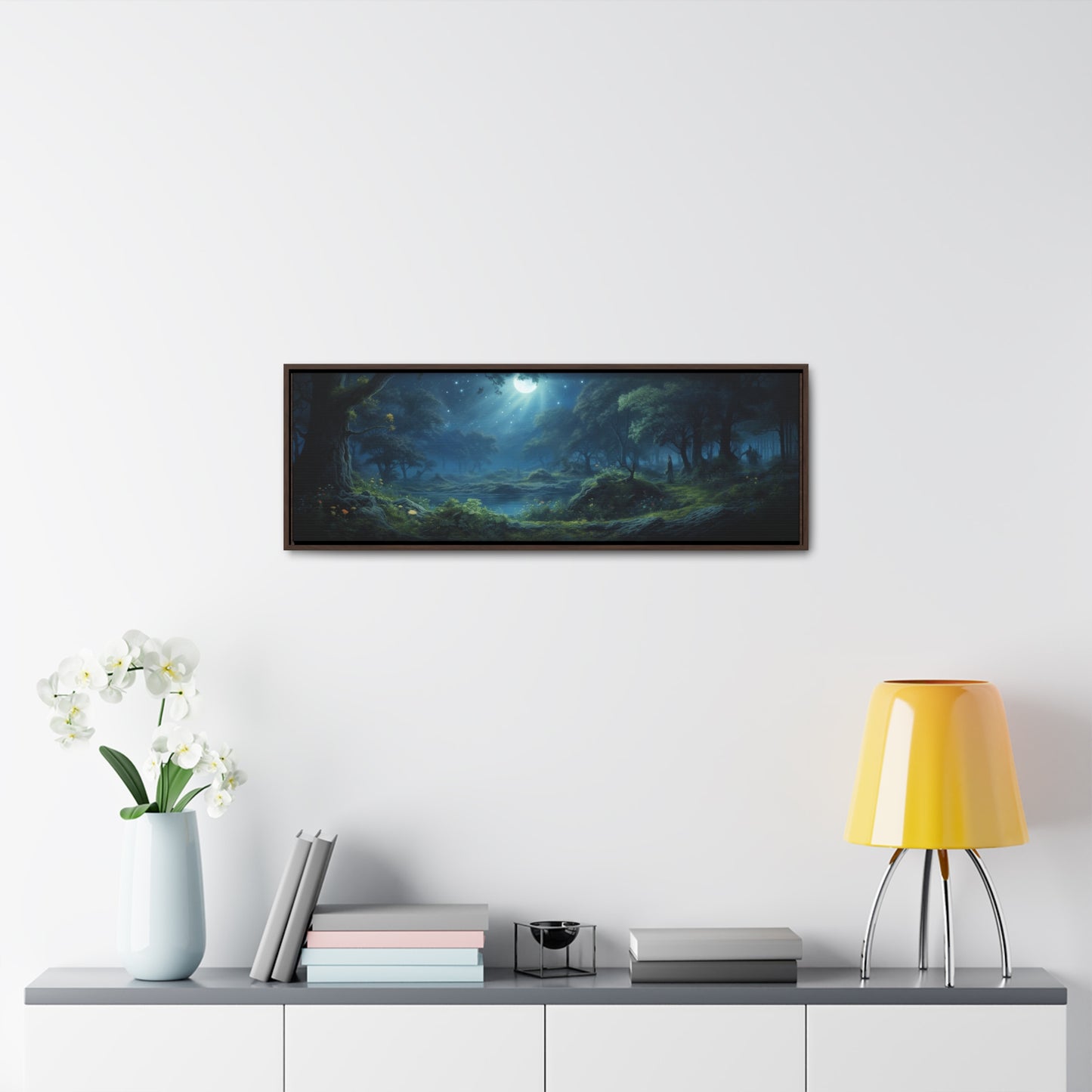 Adam Elsheimer Inspiration – "Moonlit Enchantment" | Mystical Wide Canvas Art