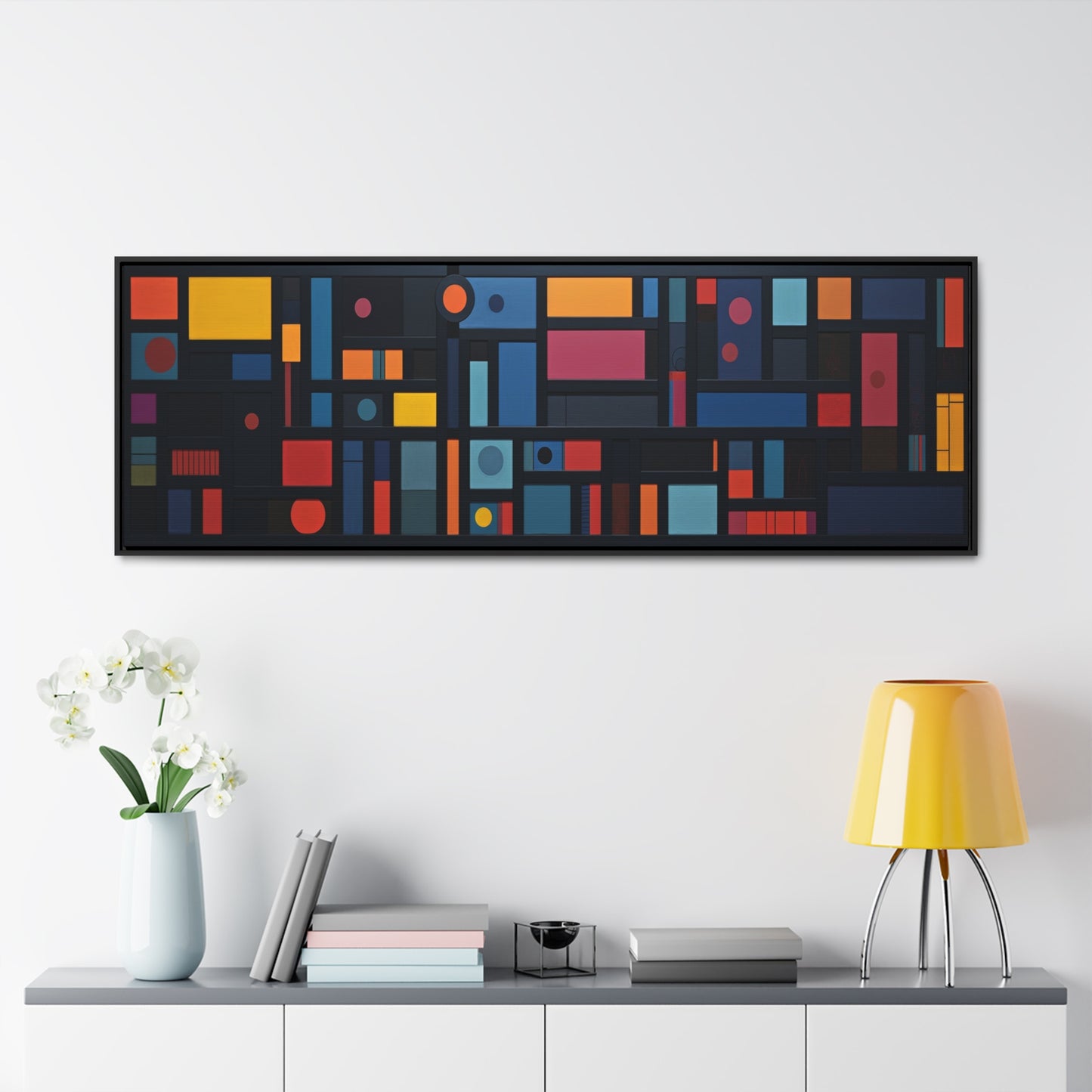 Ad Reinhardt Inspiration – "Geometric Balance" | Modern Abstract Wide Canvas Art